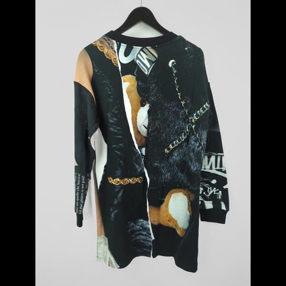 [SOLD] NWT MOSCHINO COUTURE Women's Sz IT 42 US 8 Graphic Cotton Sweater Dress - Picture 9 of 14